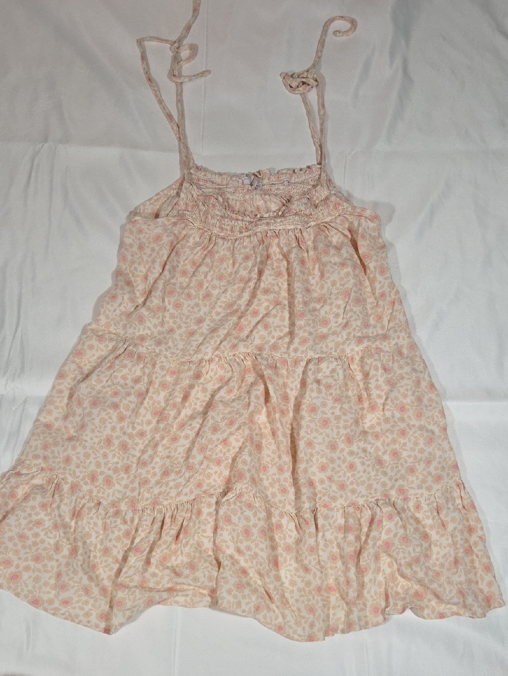 Pink Floral Adjustable Strap Spaghetti Strap Dress Size Small